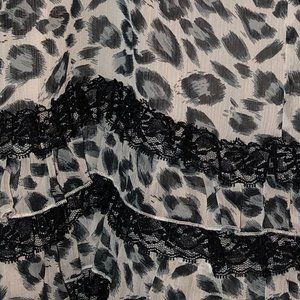 Lapis Leopard print ruffled skirt size L